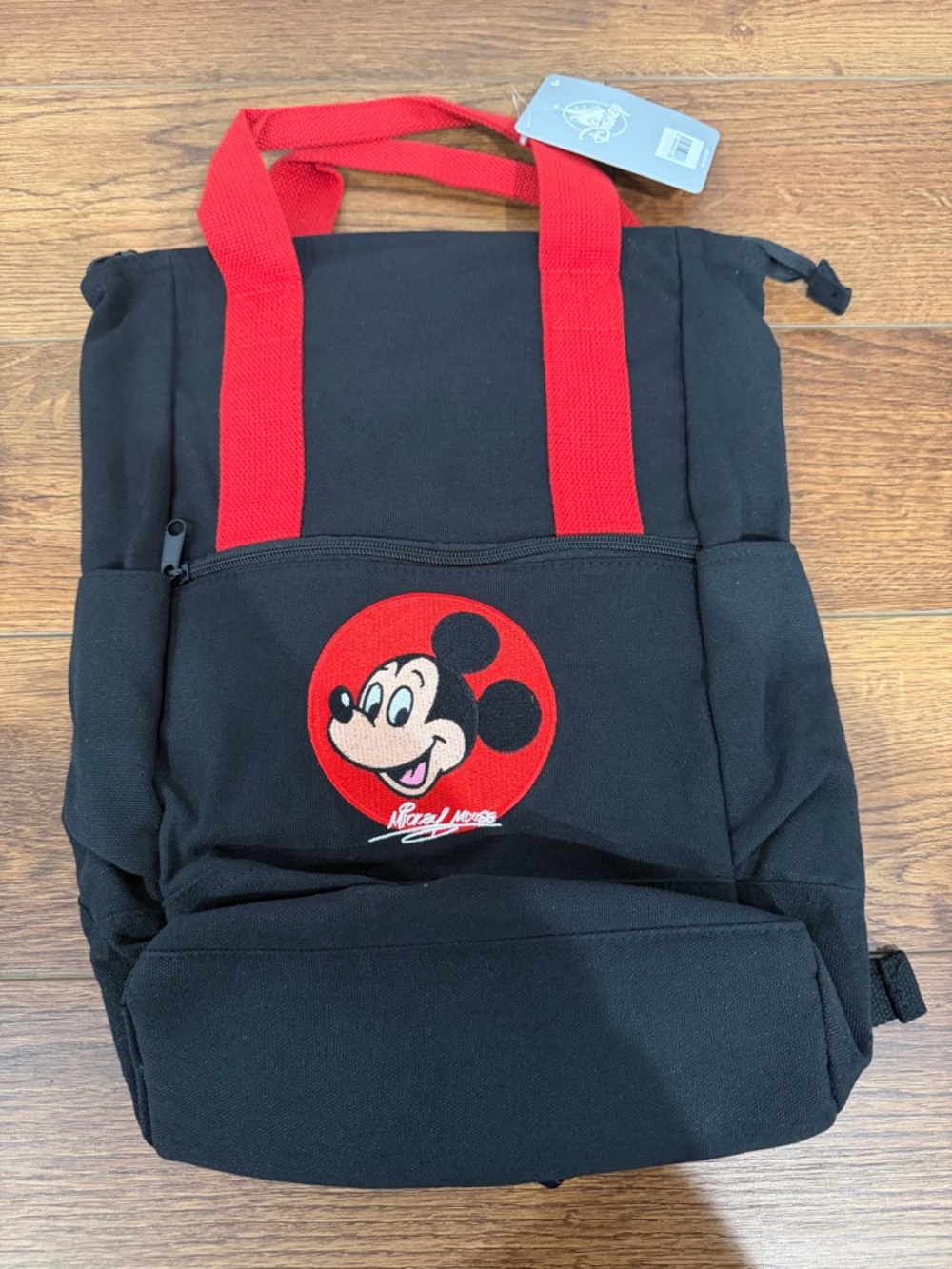 Mickey Mouse Black Backpack with Red Handles